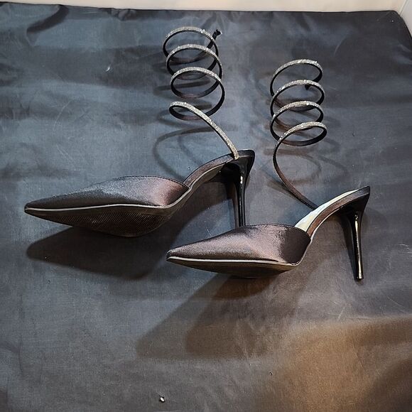 BRAND NEW WILD DIVA LOUNGS COIL WRAP ANKLE STRAP RHINESTONE EMBELLISHMENTS SHOE - Picture 7 of 15